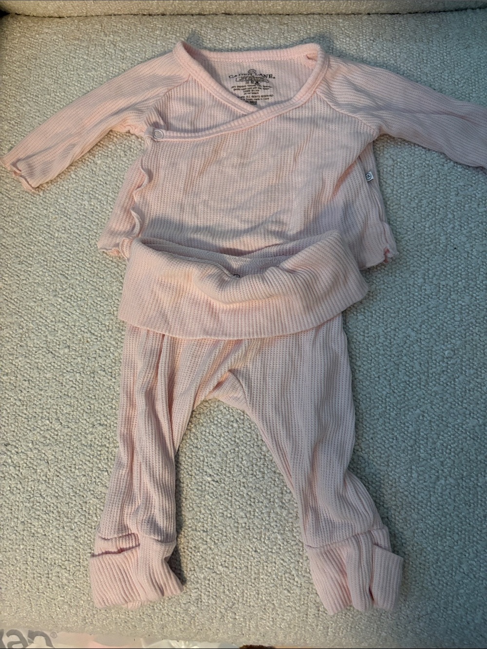 Caden Lane Pink Ribbed Baby Matching Set